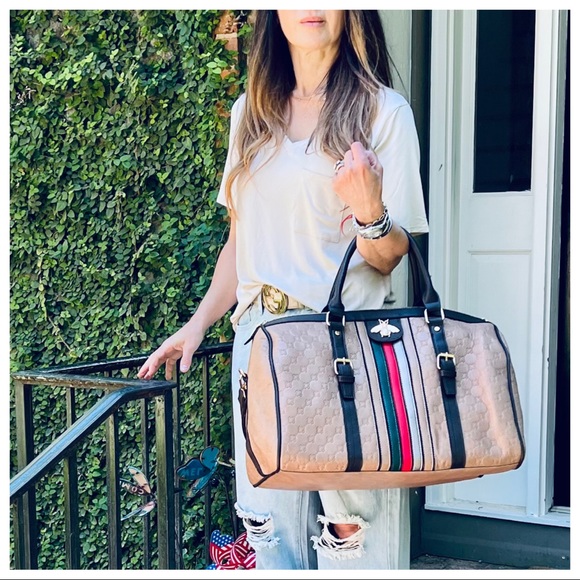ShopEvelynne Handbags - Embossed Fabulous vegan Weekend Travel Duffle